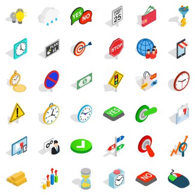 Ok Icons set, izometrik stili