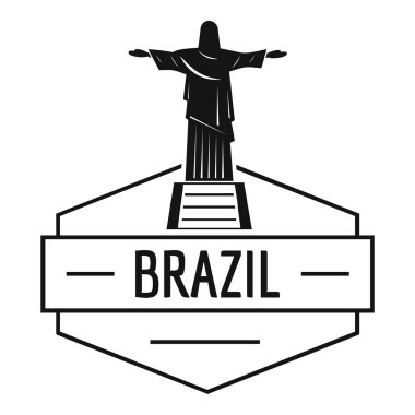 Brezilya heykel logosu, basit siyah stil