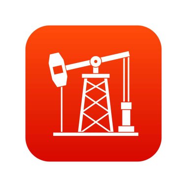 Petrol derrick simgesi dijital kırmızı