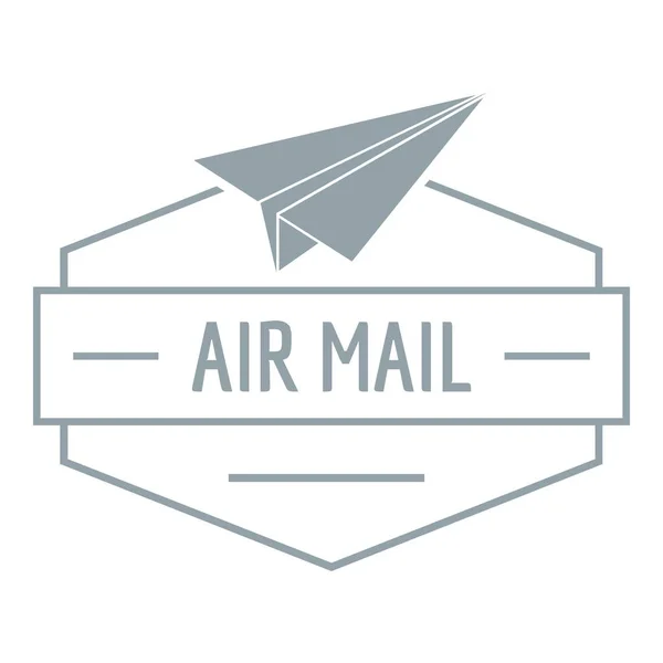 Logo de l'avion de livraison, style gris simple — Image vectorielle