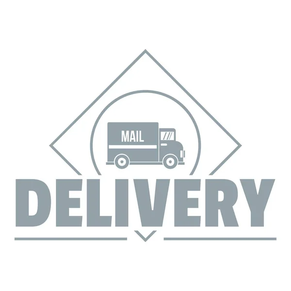 Logo truk pengiriman, gaya abu-abu sederhana - Stok Vektor