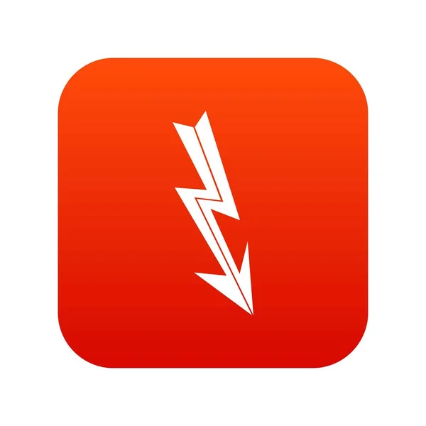 Arrow lightning icon digital red — Stock Vector