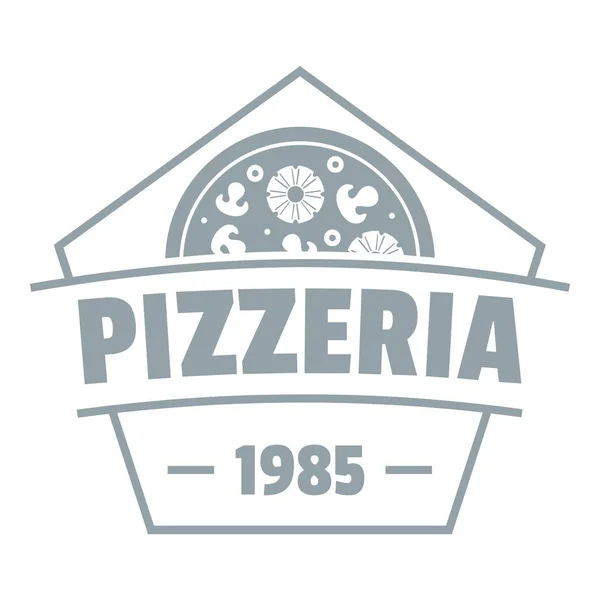 Pizza logo, simple gray style — Stock Vector