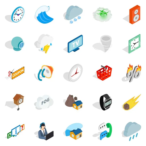 Geçici sorun Icons set, izometrik stili