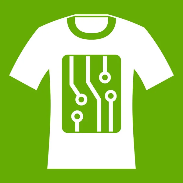 Elektronikus t-shirt ikonra zöld — Stock Vector