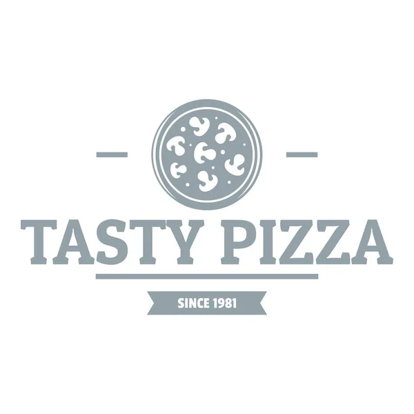 Логотип пиццы, простой серый стиль — стоковый вектор