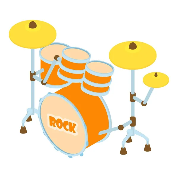Icône de tambour, style isométrique — Image vectorielle