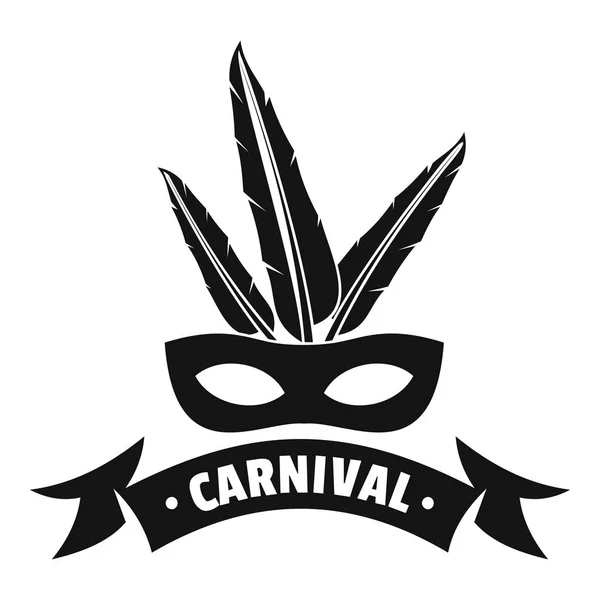 Brazil carnival logo, simple black style — Stock Vector