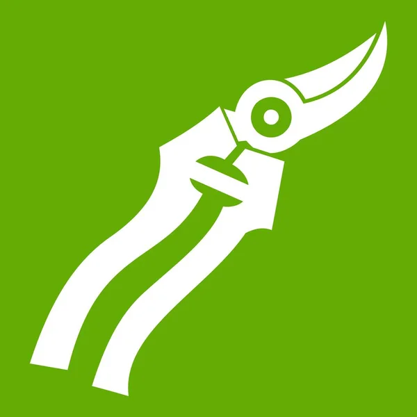 Zahradní nůžky ikona zelená — Stockový vektor
