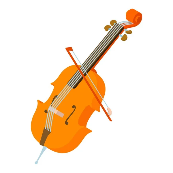 小提琴图标, 等距样式 — 图库矢量图片
