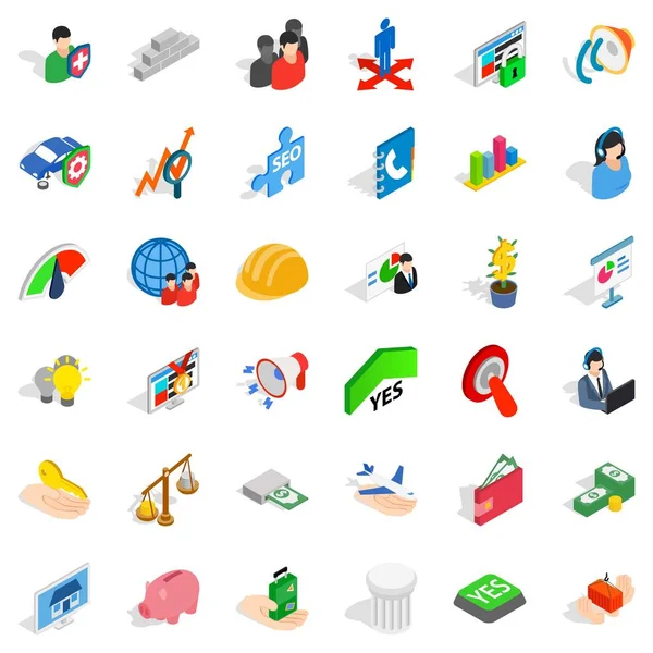 Çözüm Icons set, izometrik stili