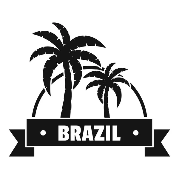 Logo de la palma de Brasil, estilo negro simple — Vector de stock