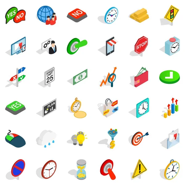 Switch off icons set, isometric style — Stock Vector