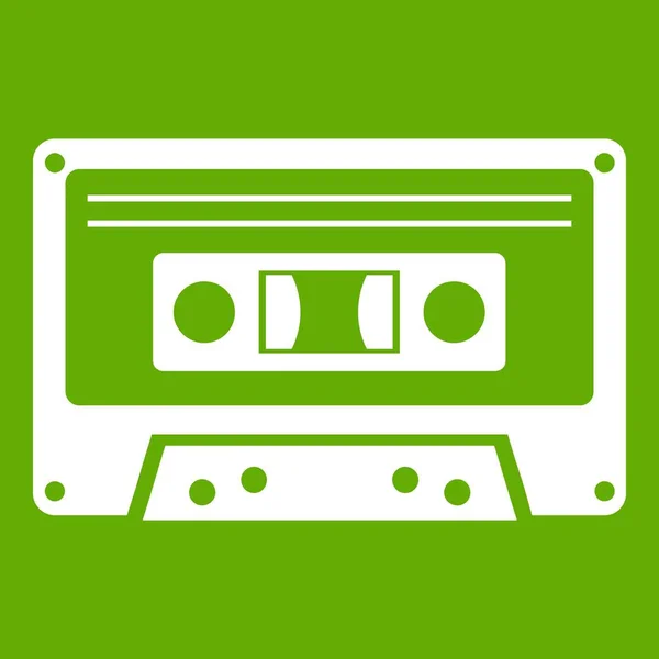Zielona ikona taśmy kasety — Wektor stockowy