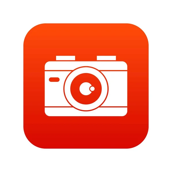 Фотокамера иконка цифровой красный — стоковый вектор
