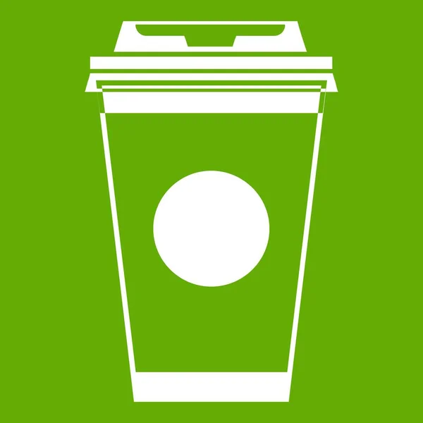Papier tasse à café icône verte — Image vectorielle