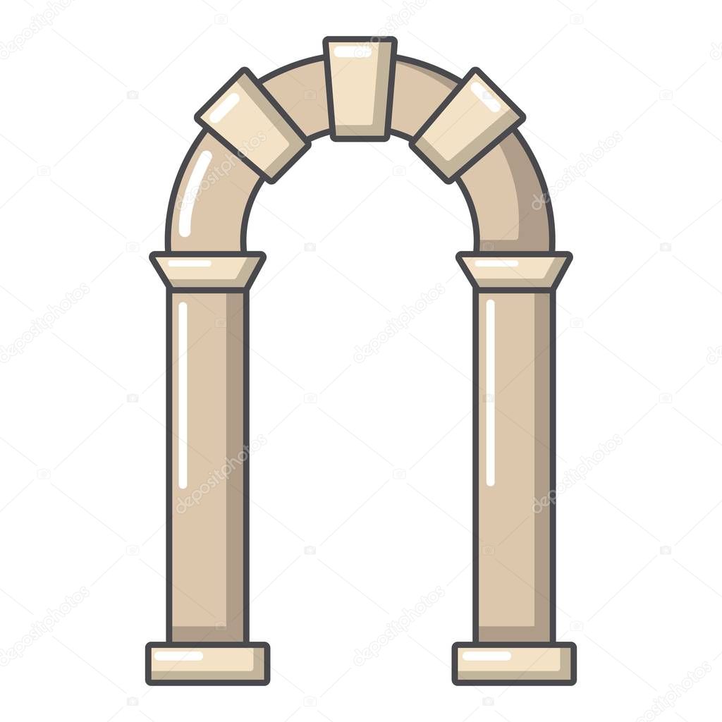 Archway ancient icon, cartoon style