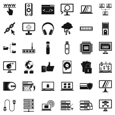 Web Icons set, basit tarzı