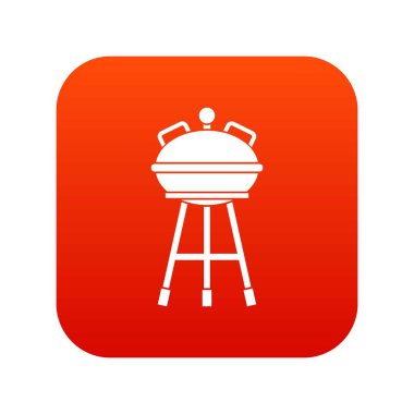 Su ısıtıcısı Barbekü simgesi dijital kırmızı