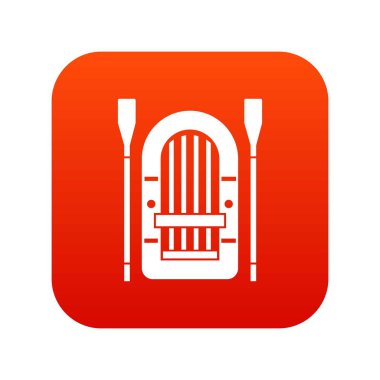 Kürekler simgesi dijital kırmızı tekne