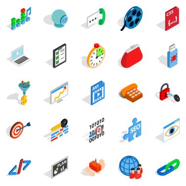 En iyi duruma getirme Icons set, izometrik stili