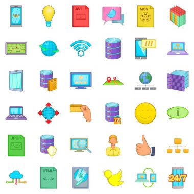 Bilgisayar Internet simgeler kümesi, karikatür tarzı