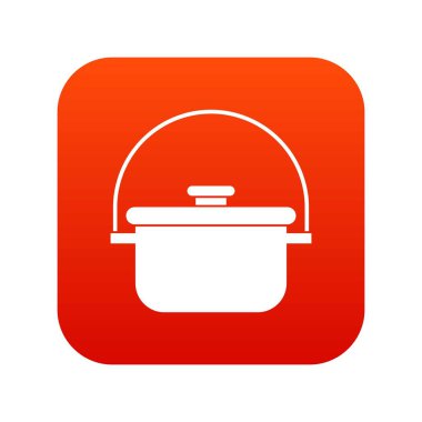 Pişirme kazanı simgesi dijital kırmızı