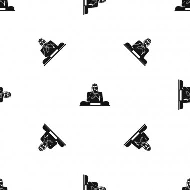 Buda heykeli desen sorunsuz siyah