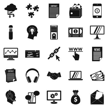 Portföy sitesi Icons set, basit tarzı