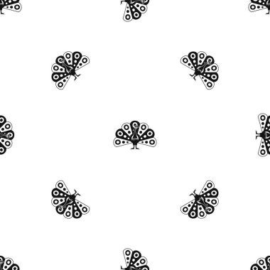 Peacock akan kuyruk desen sorunsuz siyah