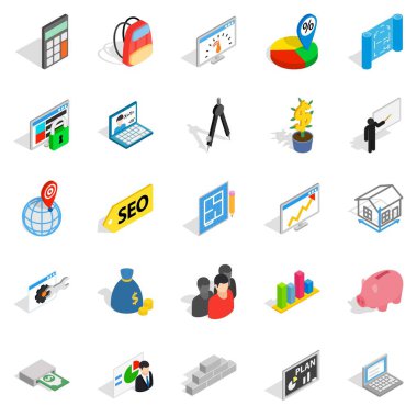 Hesaplayıcı simgeleri ayarlandı, izometrik biçim