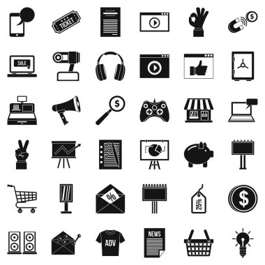 Internet pazarlama simgeler kümesi, basit tarzı