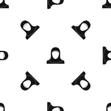 Müslüman kadınlar hijab giyen sorunsuz siyah desen