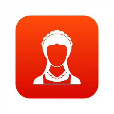 Temizlik ev hizmet hizmetçi simgesi dijital kırmızı