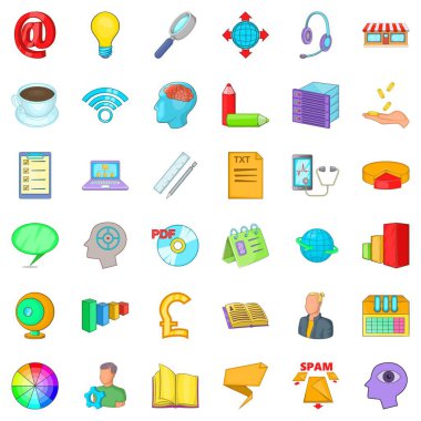 Internet uygulama simgeler kümesi, karikatür tarzı