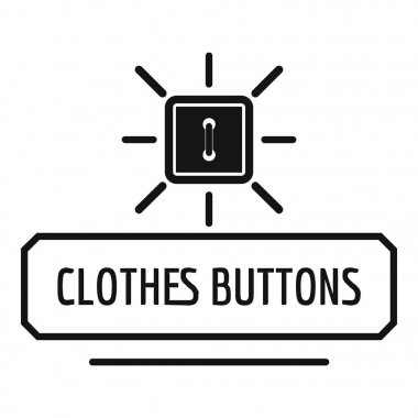 Giysi düğmesi logosu, basit siyah stil