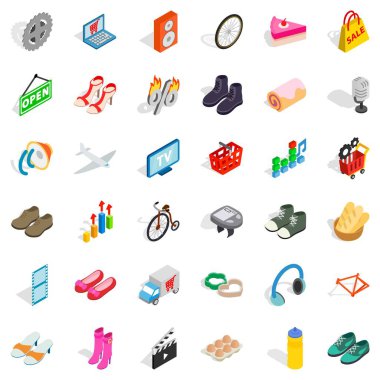 Internet pazarlama simgeler kümesi, izometrik stili