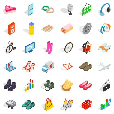 Web sitesi Icons set, izometrik stili