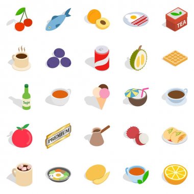 Zararlı tatlı Icons set, izometrik stili