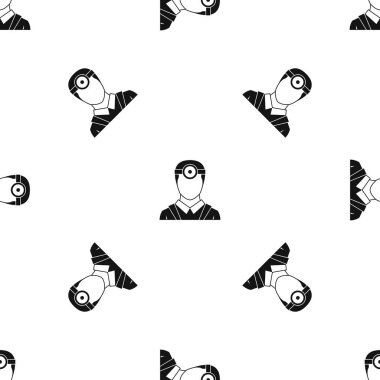 Göz doktoru baş ayna ile desen sorunsuz siyah