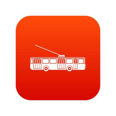 Troleybüs simgesi dijital kırmızı