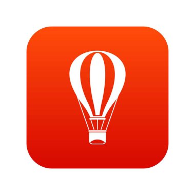 Sıcak hava balonu simgesini dijital kırmızı