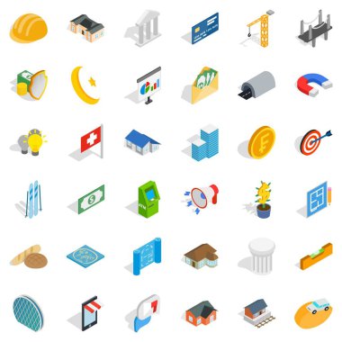 Proje Icons set, izometrik stili