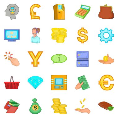 Mali kaynakların Icons set, karikatür tarzı