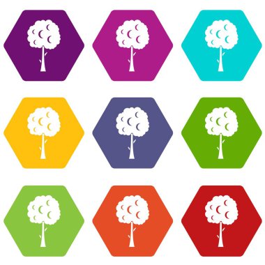 Küresel taç simge kümesi renk altı yüzlü ağacıyla