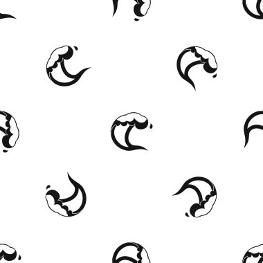 Okyanus ya da deniz dalga desen sorunsuz siyah