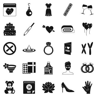 Kadınlar Günü Icons set, basit tarzı