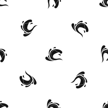 Su dalgası sıçrama desen sorunsuz siyah