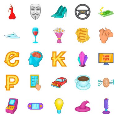 Casino Icons set, karikatür tarzı