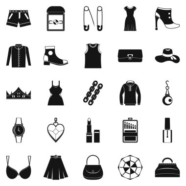 Eşyalarını Icons set, basit tarzı